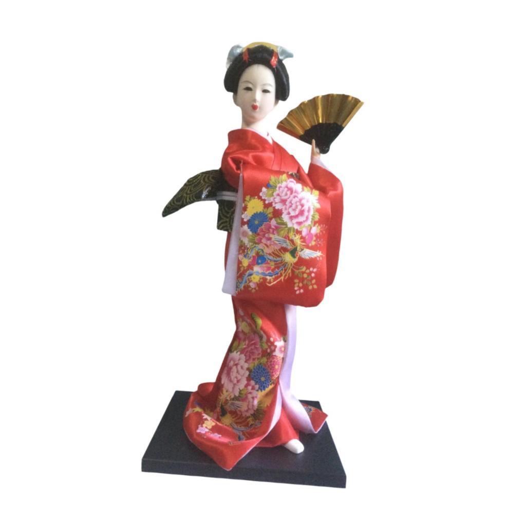 Japanese Home Textiles - Японская статуэтка куклы-гейши в кимоно, декор
